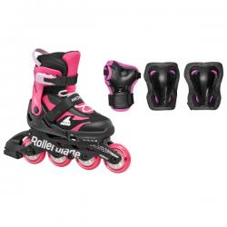 Rollerblade - Microblade Kids Skates inkl. Schützer - black-pink 