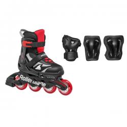 Rollerblade - Microblade Kids Skates inkl. Schützer - black-red 
