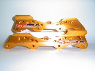 Seba Deluxe Freeskate  Aluminium Schienen 231/76mm, gold 