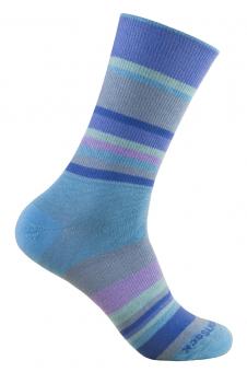 WRIGHTSOCK Coolmesh II Crew Größe L (41,5-45) blue-mist stripes Socken  L (41.5-45)