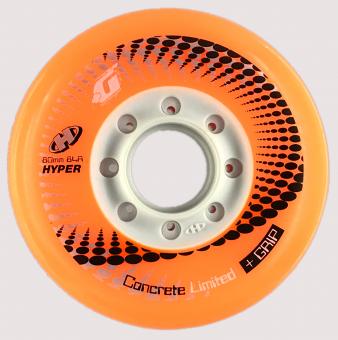 Hyper Freeskating Concrete Limited +G 80mm/84A orange (4er Set) Rolle 