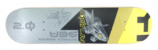 Kryptonics WOODSERIES deck only - Motiv:  Attach / Yellow 