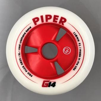 Piper G14 F1 110 - Pro Plus F1 86A Double X Blade - XL Cast Band - Rolle weiß/rot 