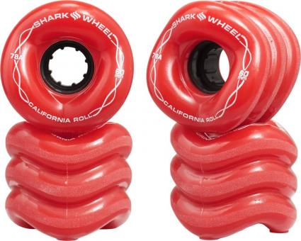 Shark Wheels - California Roll - Longboard Rolle 60mm Rolle 4-Pack (60mm -Rott) 