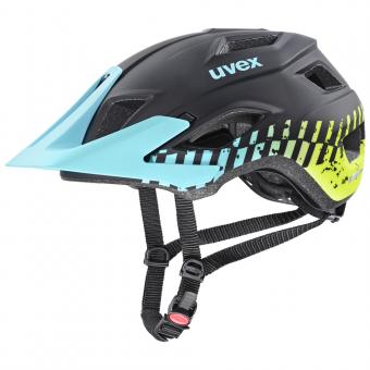 Uvex Bike und Skate Helm Access black-aqua lime matt 