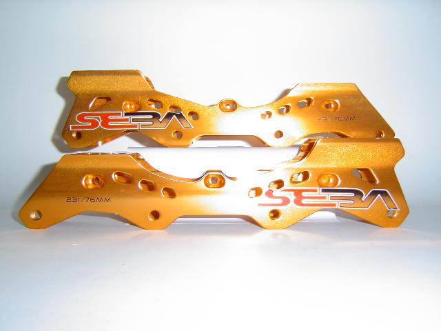 Seba Deluxe Freeskate  Aluminium Schienen 231/76mm, gold 