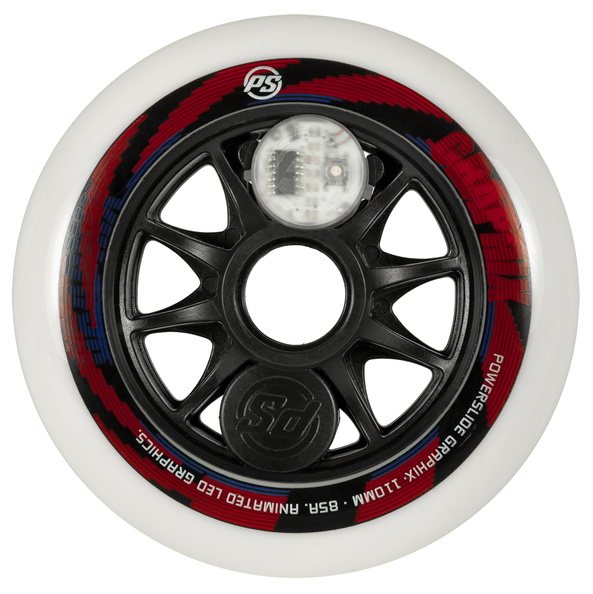 Powerslide Graphix Leuchtrollen 110/85A white left left