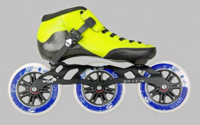 Wurskate CX Speed Skate gelb 125mm Rolle 