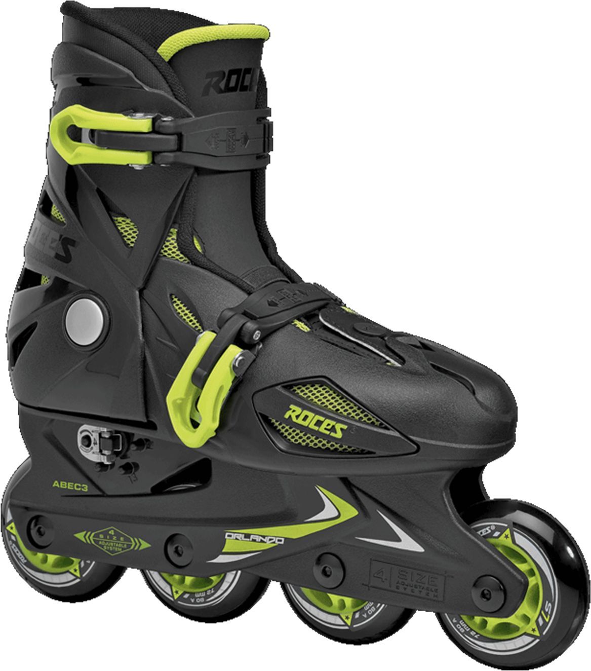 Powerslide Inline Skates Rocket Grey – Größenverstellbar Für Kinder, Grau/Grün, Mit ABEC 7 Kugellagern, Artikelnummer 940674